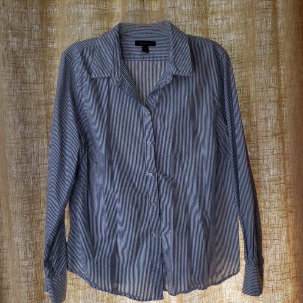 Land's End Cotton Pinstripe Button down